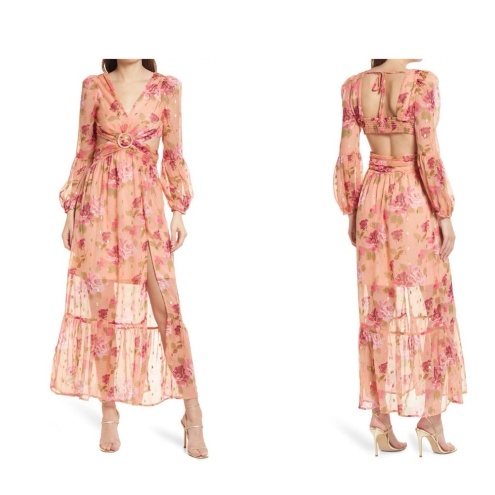 Rahi Floral Pink Maxi Dress